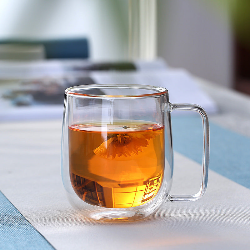 Custom Logo Heat-resistant double-wall transparent glass cup | Premium Corporate Gifts and Custom Gifts