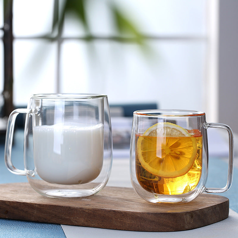 Custom Logo Heat-resistant double-wall transparent glass cup | Premium Corporate Gifts and Custom Gifts