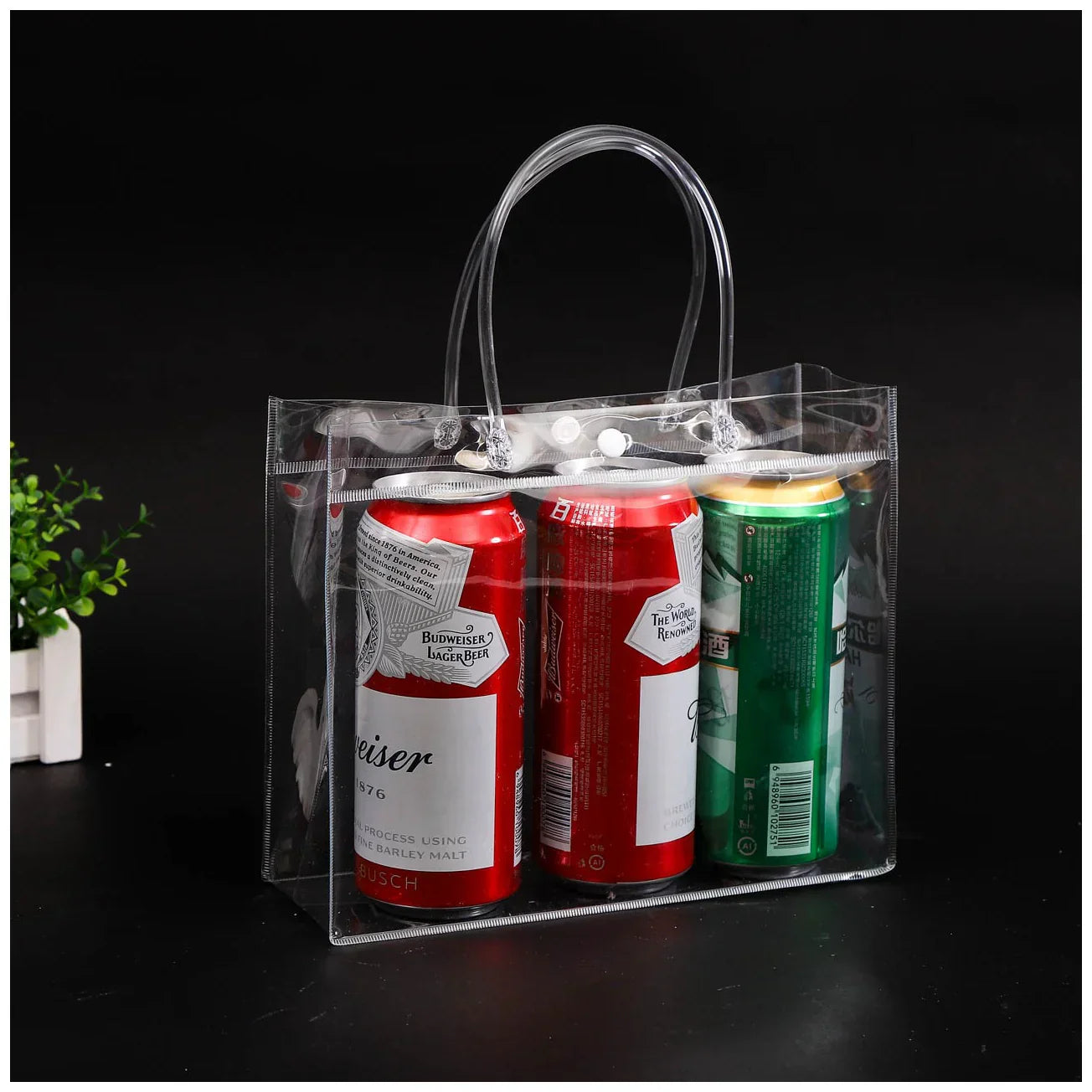 Custom Logo PVC Transparent Advertising Tote Bag Shopping Bag (Horizontal) | Premium Corporate Gifts and Custom Gifts