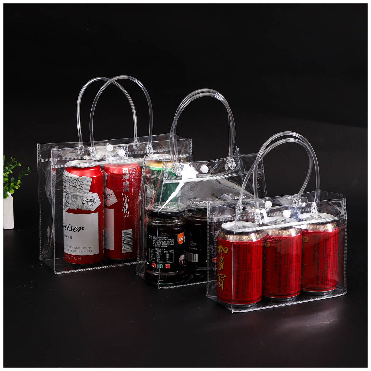 Custom Logo PVC Transparent Advertising Tote Bag Shopping Bag (Square Type) | Premium Corporate Gifts and Custom Gifts