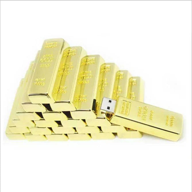 Gold Brick-shaped Flash Drive, view 3 of 3