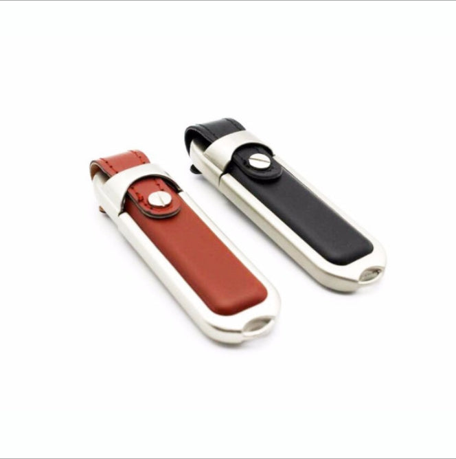Leather Metal Flash Drive, view 3 of 3