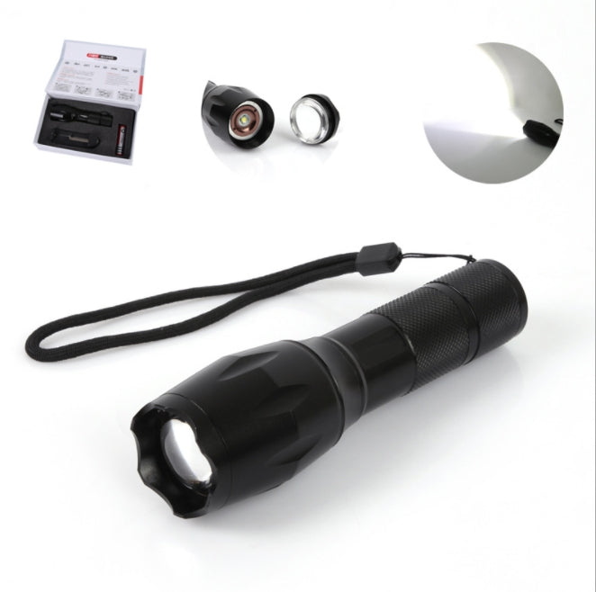 Three-stage Focus Flashlight printed with a company logo, corporate gift