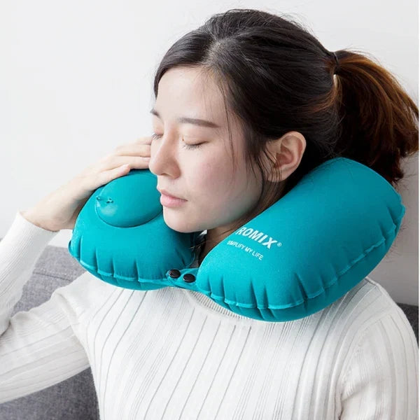 Press-type Inflatable Neck Pillow (milk Shredded), view 3 of 5