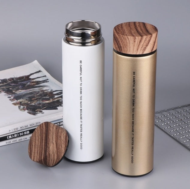 Wood Grain Lid Thermos Mug, view 3 of 3