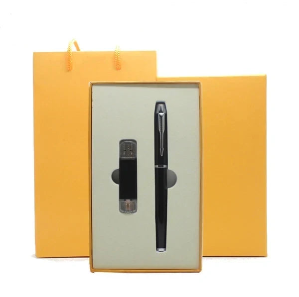 Textured USB Metal Pen Gift Box Set, view 2 of 5