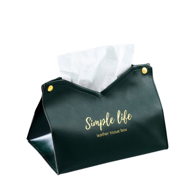 Home Leather Tissue Box printed with a company logo, corporate gift