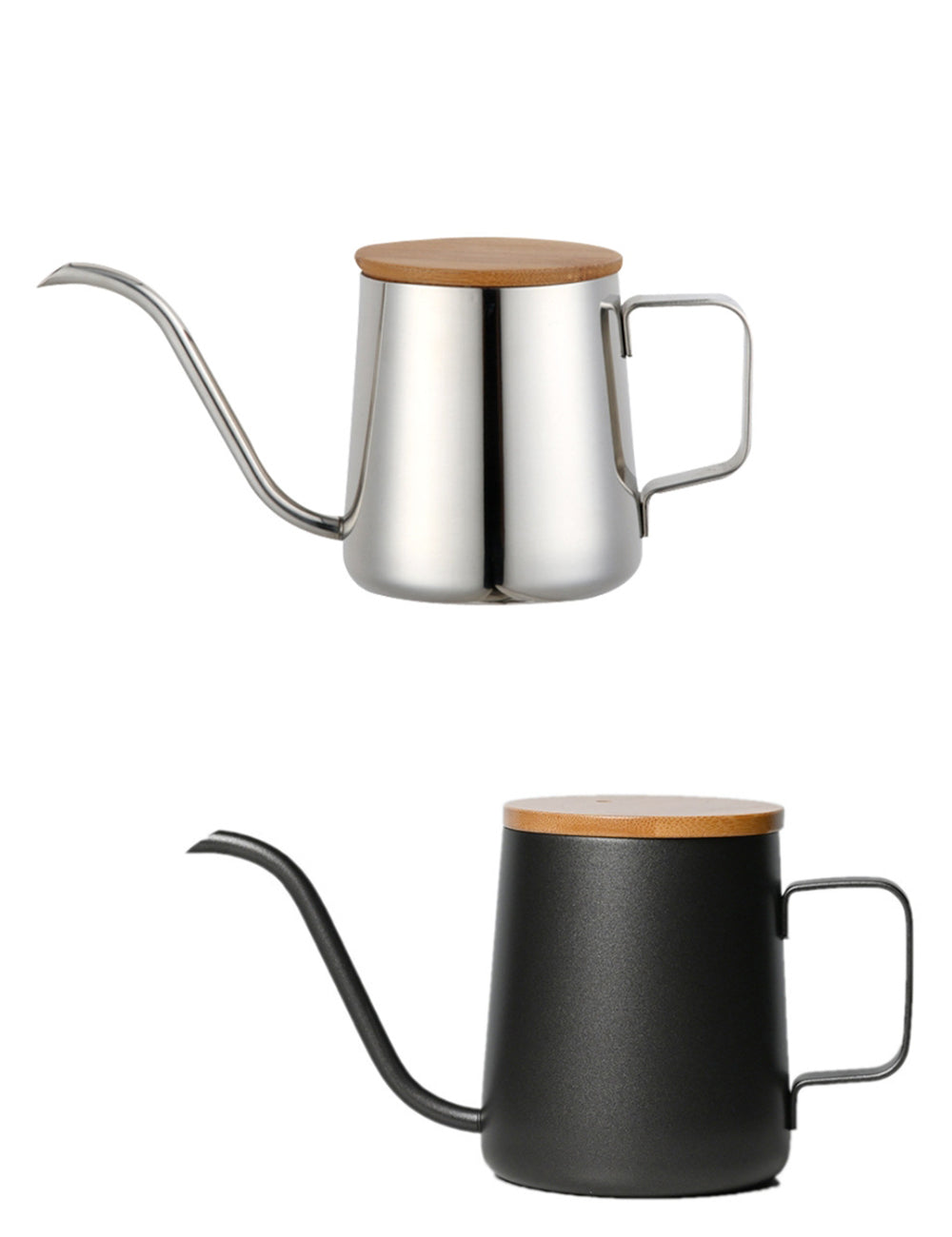 Stainless Steel Bamboo Lid Coffee Brewing Pot printed with a company logo, corporate gift
