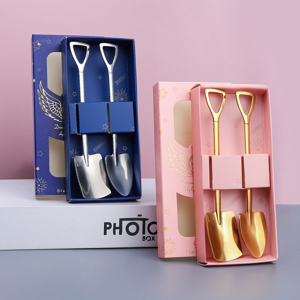 Custom Logo 2-Piece Shovel-Style Spoon Set | Premium Corporate Gifts and Custom Gifts