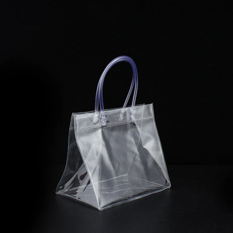Custom Logo PVC Transparent Advertising Tote Bag Shopping Bag (Square Type) | Premium Corporate Gifts and Custom Gifts