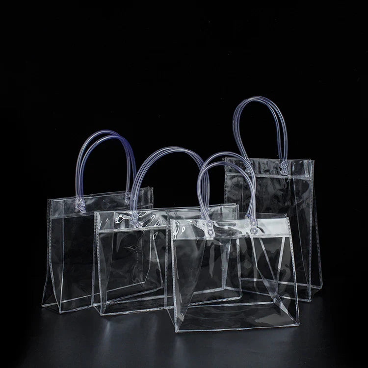 Custom Logo PVC Transparent Advertising Tote Bag Shopping Bag (Square Type) | Premium Corporate Gifts and Custom Gifts