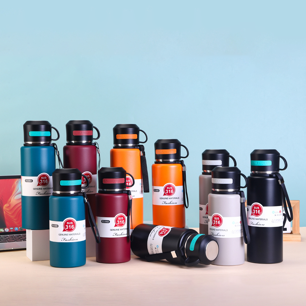 Custom Logo 316 Stainless Steel Insulated Tea Infuser Bottle | Premium Corporate Gifts and Custom Gifts