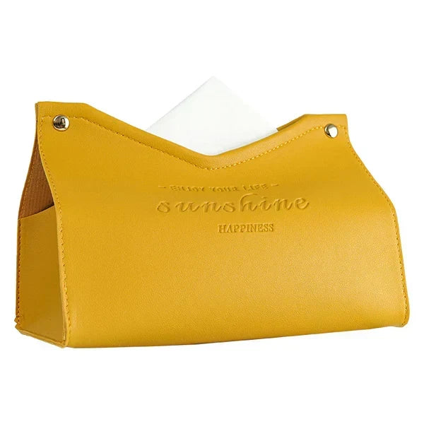 Textured Thick Leather Tissue Paper Box, view 5 of 8