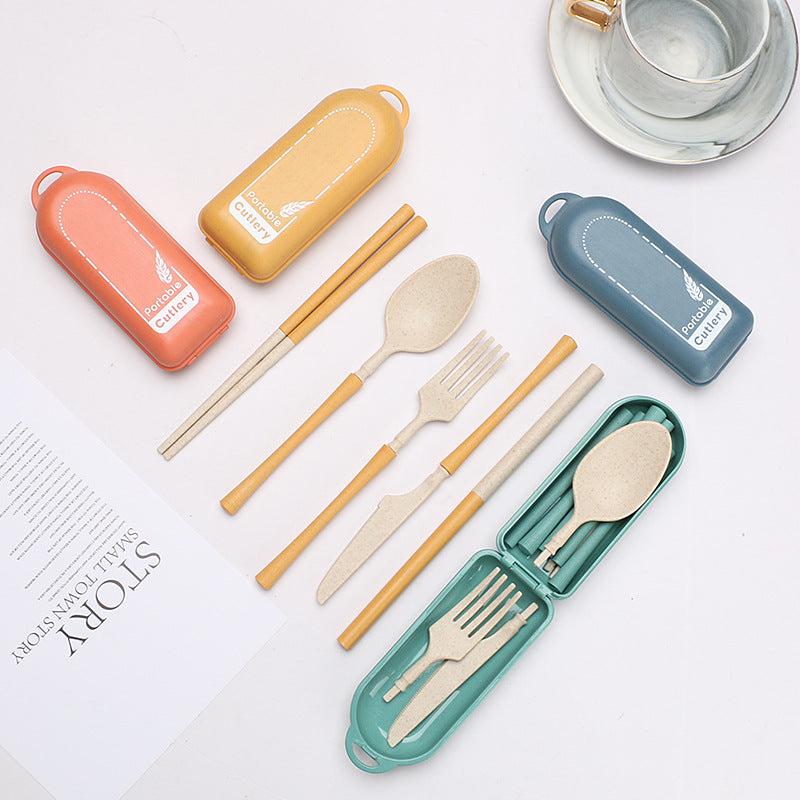 Custom Logo 6-Piece Wheat Straw Cutlery Set | Premium Corporate Gifts and Custom Gifts