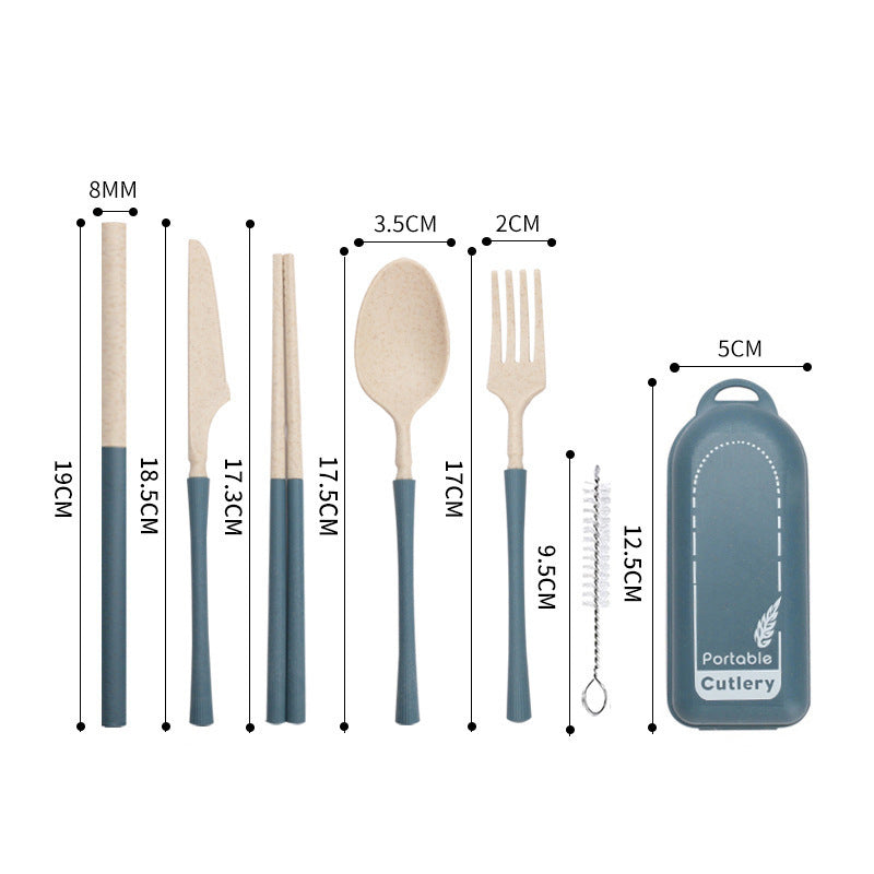 Custom Logo 6-Piece Wheat Straw Cutlery Set | Premium Corporate Gifts and Custom Gifts