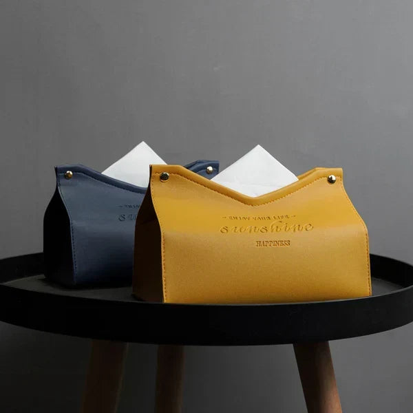Textured Thick Leather Tissue Paper Box, view 8 of 8