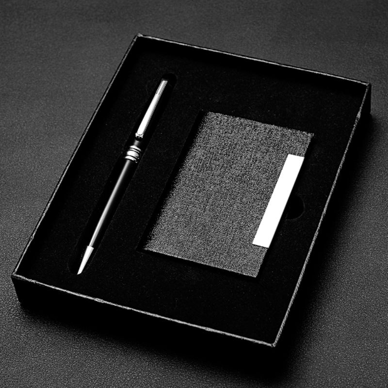 Office Business Card Holder Gift Box printed with a company logo, corporate gift