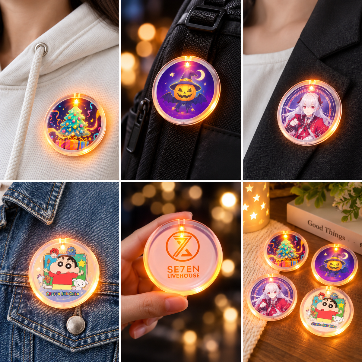 Custom logo LED Light-Up Badge – image 1