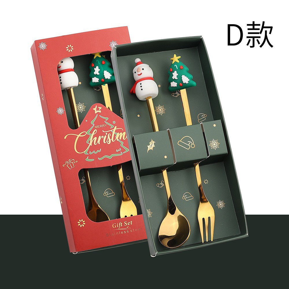 Custom Logo Christmas Stainless Steel Tableware Set | Premium Corporate Gifts and Custom Gifts