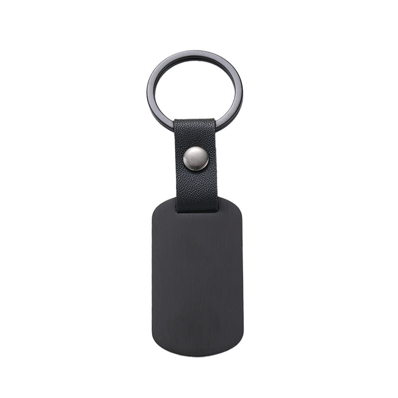 Metal Leather Buckle Tag Keychain, view 3 of 4