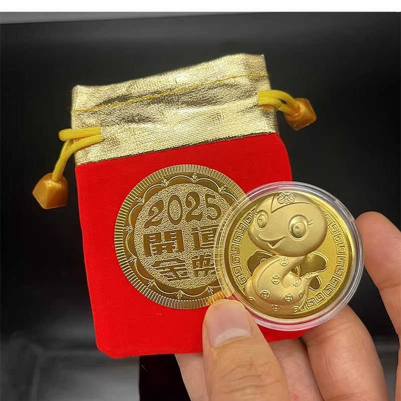 Year of the Snake Good Luck Small Gold Charm, view 6 of 8