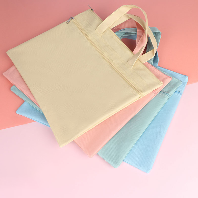 Custom Logo Candy-colored double-layer zippered document bag | Premium Corporate Gifts and Custom Gifts