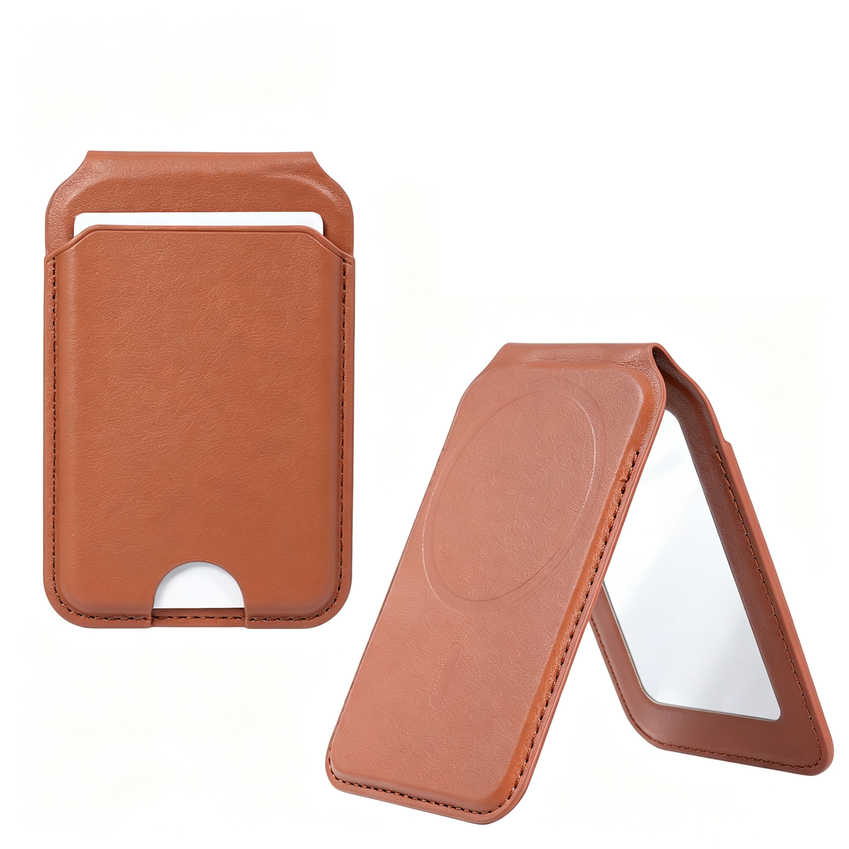 Magnetic Mirror Phone Card Holder Stand printed with a company logo, corporate gift