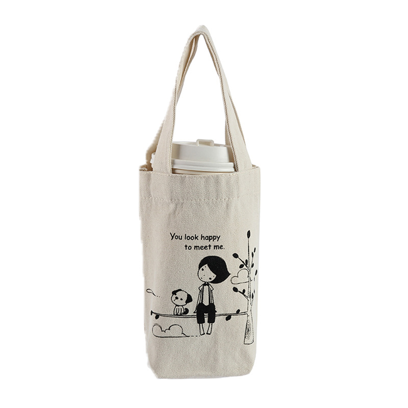 Custom Logo Canvas cup bag (with bottom and no sides) | Premium Corporate Gifts and Custom Gifts
