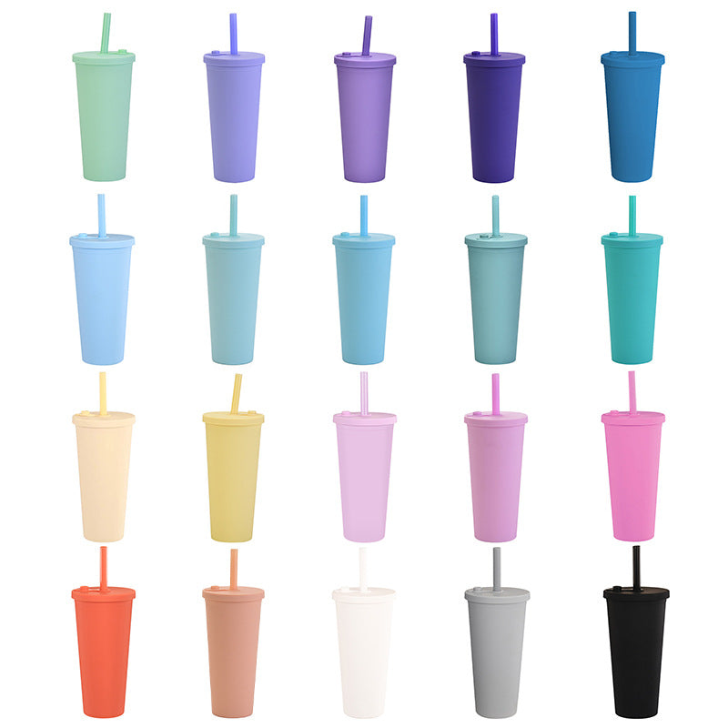 Double-layer Plastic Thick Straw Cup, view 3 of 4