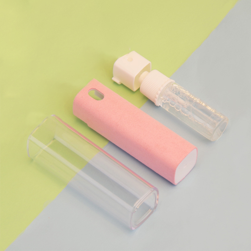 Portable All-in-One Screen Cleaning Spray Bottle printed with a company logo, corporate gift