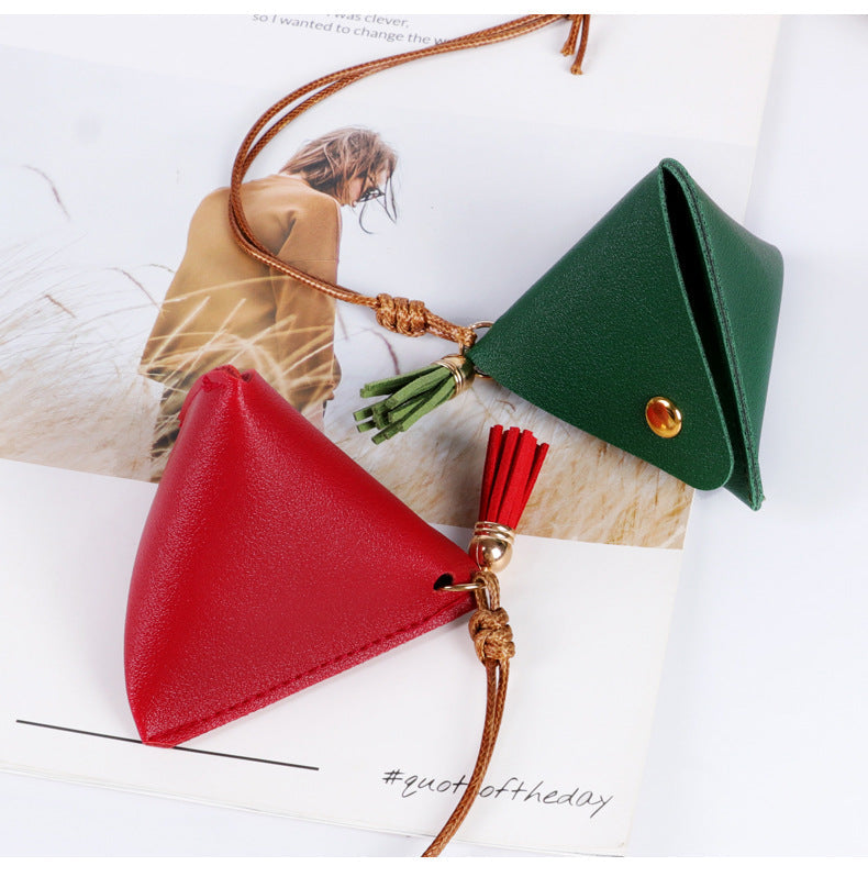 Custom Logo Triangle Coin Leather Storage Bag | Premium Corporate Gifts and Custom Gifts