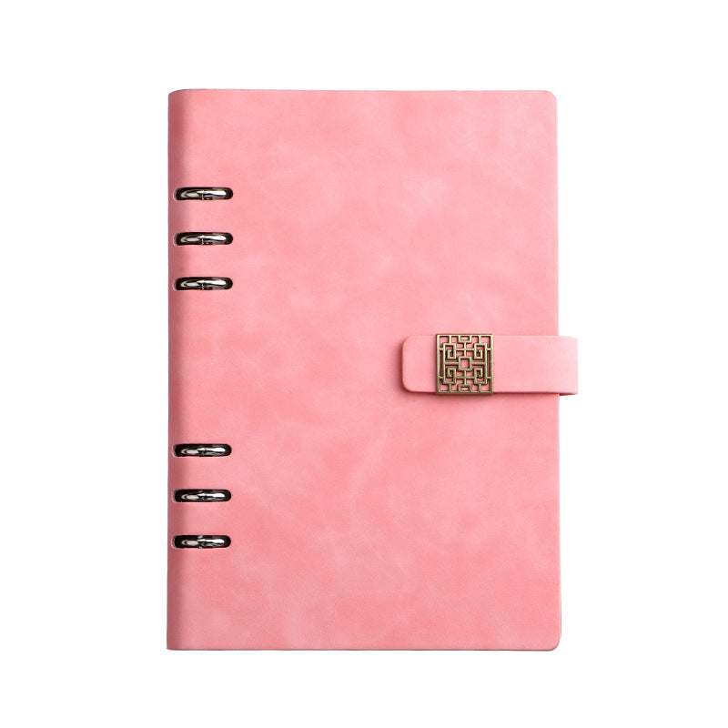 Custom Logo A5 Loose-leaf Metal Buckle Conference Notebook | Premium Corporate Gifts and Custom Gifts