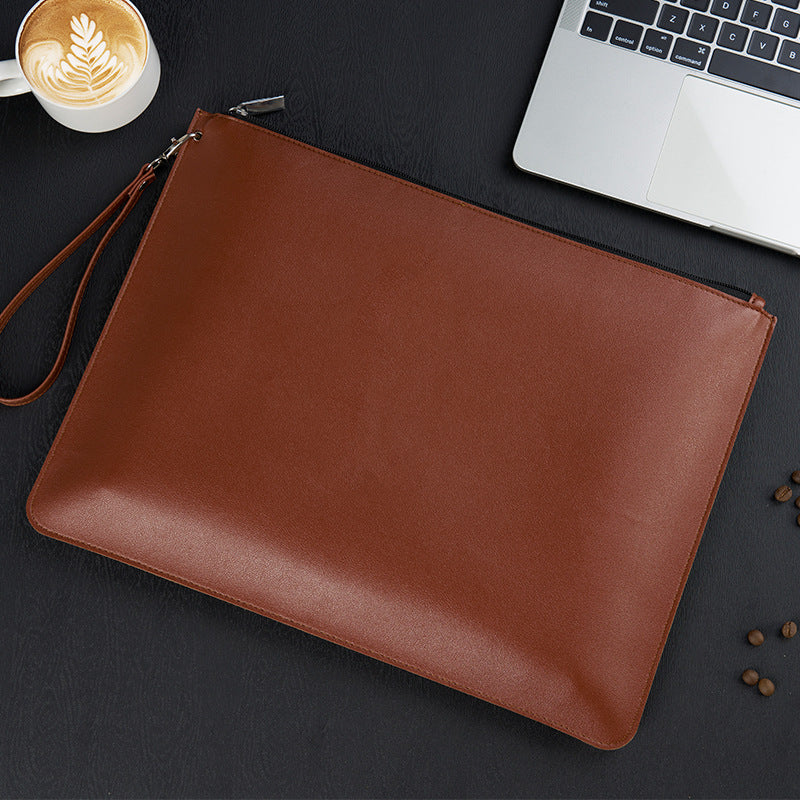 Custom Logo Leather Zipper Document Bag | Premium Corporate Gifts and Custom Gifts