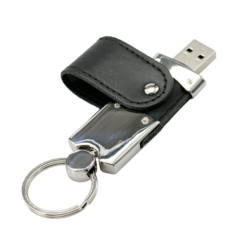 Custom Logo Textured leather rotating flash drive | Premium Corporate Gifts and Custom Gifts