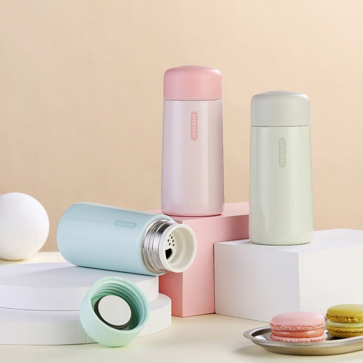 Macaron Mini Thermos printed with a company logo, corporate gift