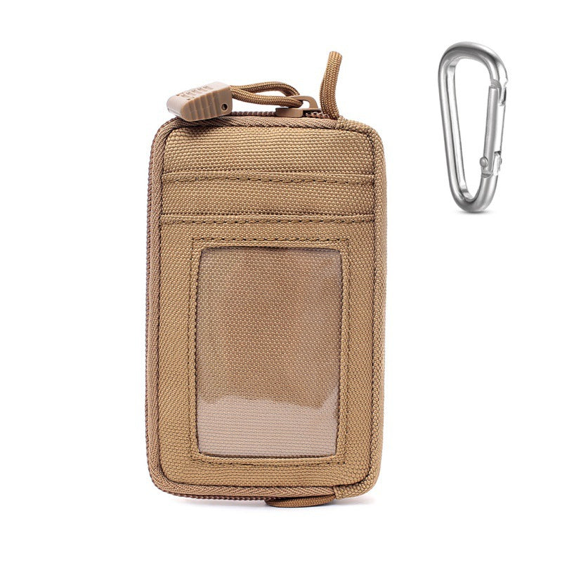 Custom Logo Oxford Fabric ID Card Holder with Transparent Window