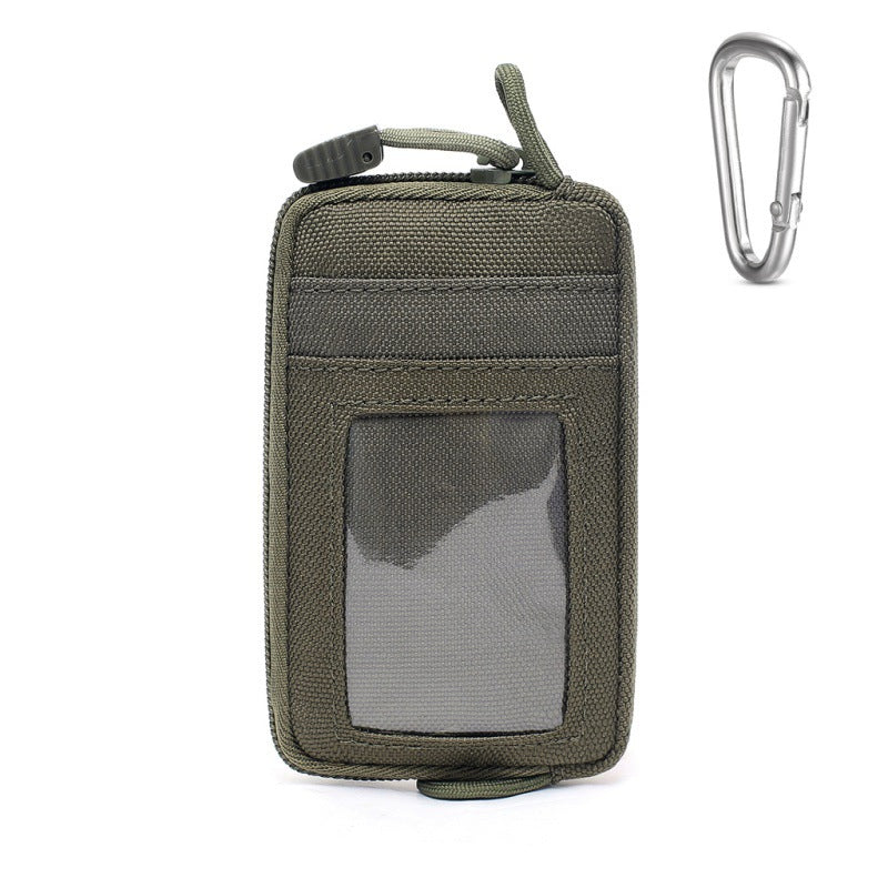 Custom Logo Oxford Fabric ID Card Holder with Transparent Window