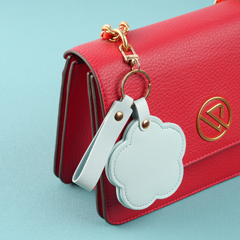 Custom Logo pu flower compact mirror keychain | Premium Corporate Gifts and Custom Gifts