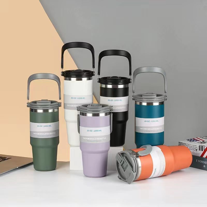 Double Drink Handheld Tumbler Thermos Mug, view 2 of 12