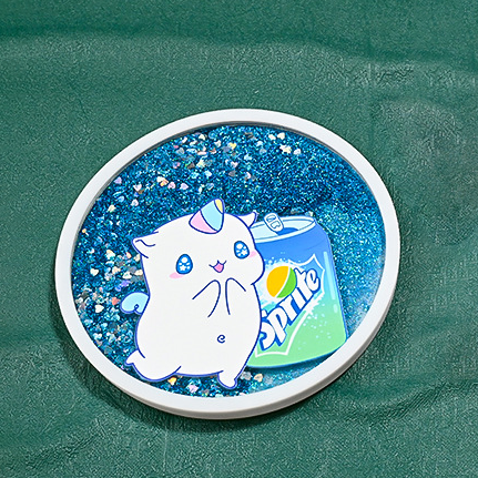 Round Acrylic Quicksand Coaster, view 2 of 3