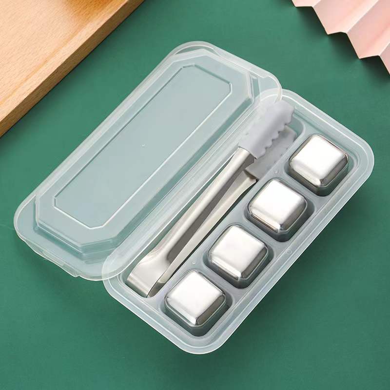 Stainless Steel Eco-friendly Ice Cube Set, view 4 of 8