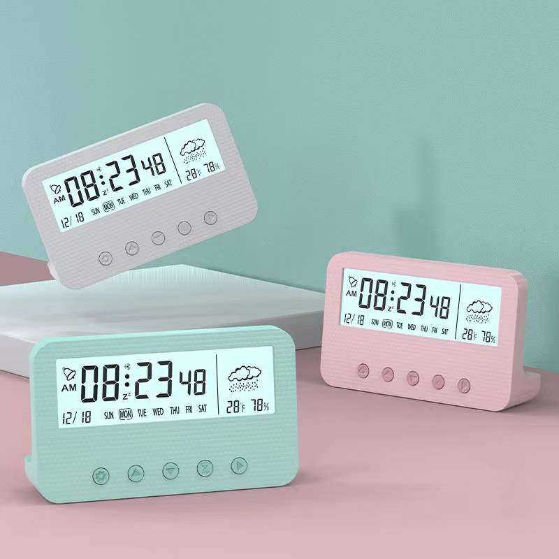 Smart LCD Electronic Clock printed with a company logo, corporate gift