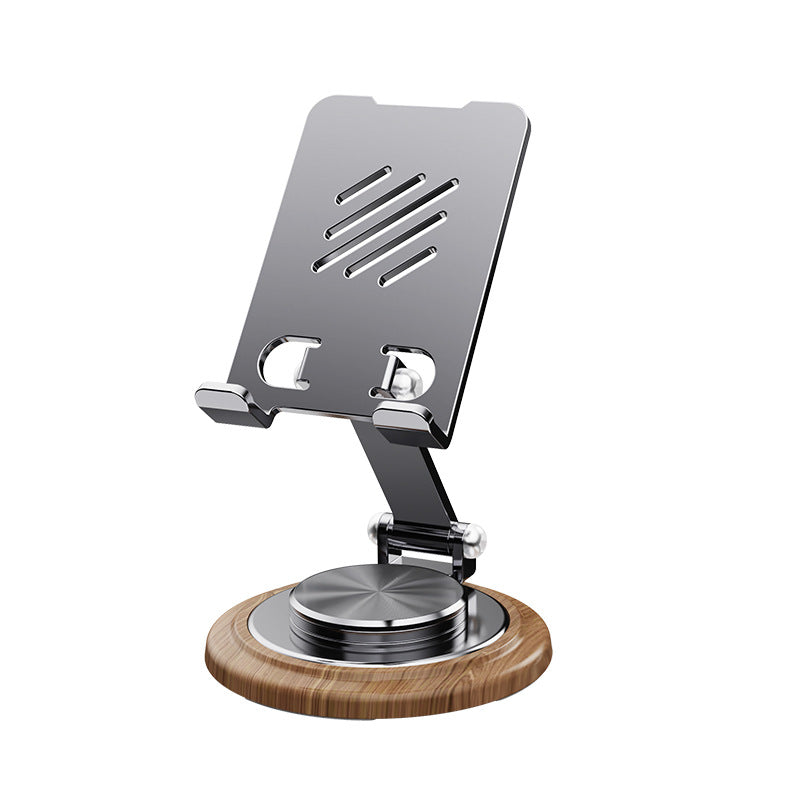 Custom Logo Wood Grain Metal Rotating Phone Stand | Premium Corporate Gifts and Custom Gifts