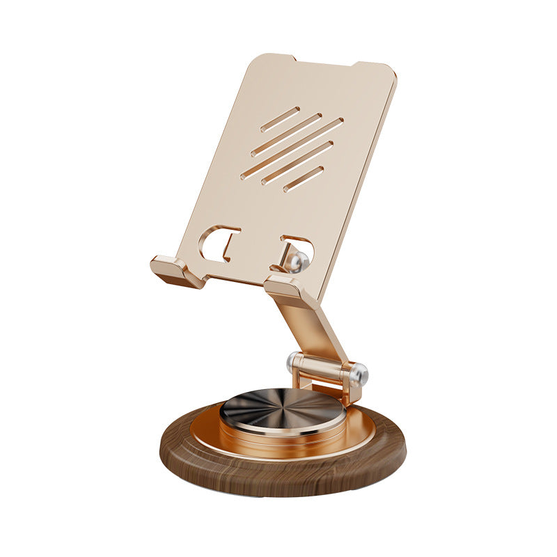 Custom Logo Wood Grain Metal Rotating Phone Stand | Premium Corporate Gifts and Custom Gifts