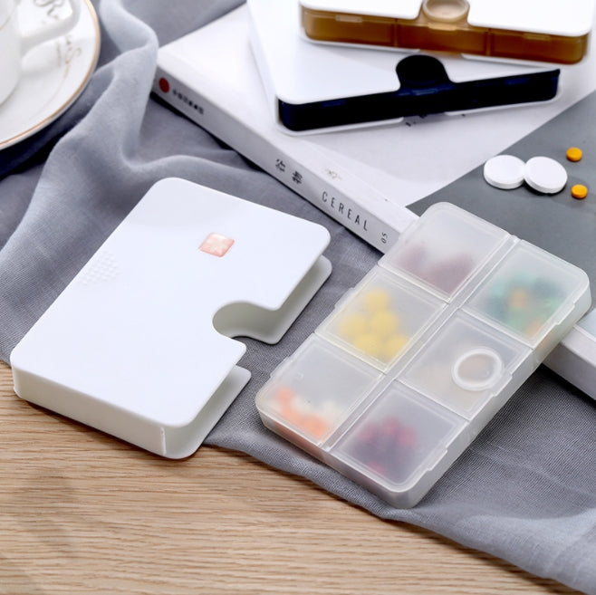 European-style Six-compartment Small Medicine Box Dispensing Box printed with a company logo, corporate gift