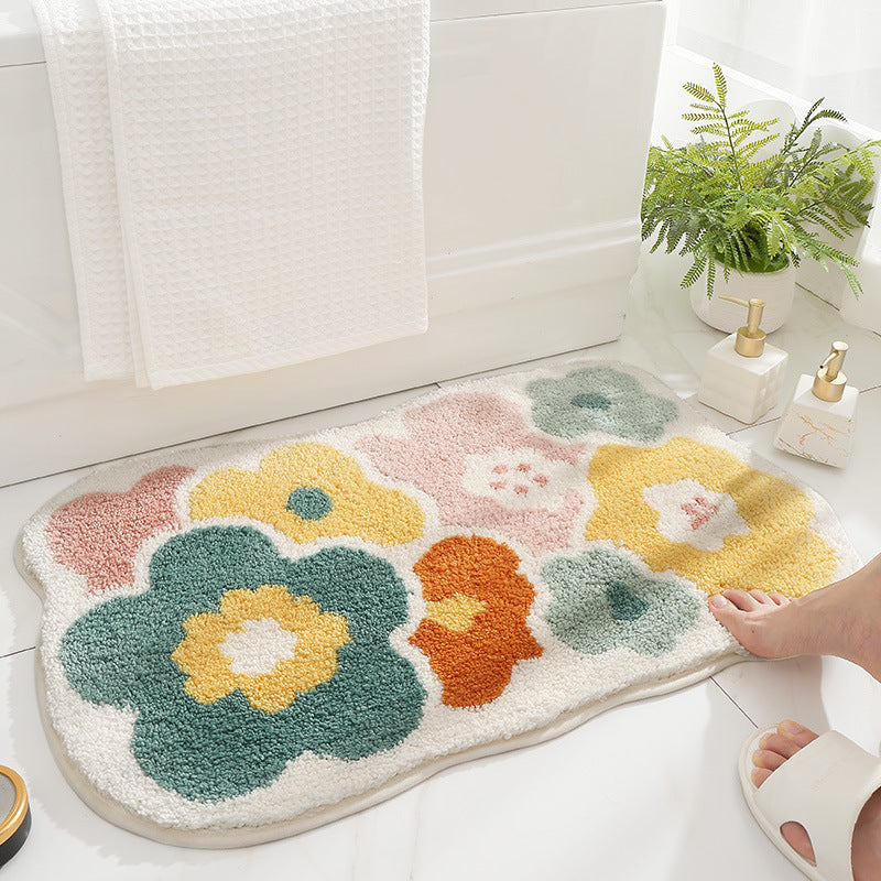 Non-slip Household Flocked Floor Mat printed with a company logo, corporate gift