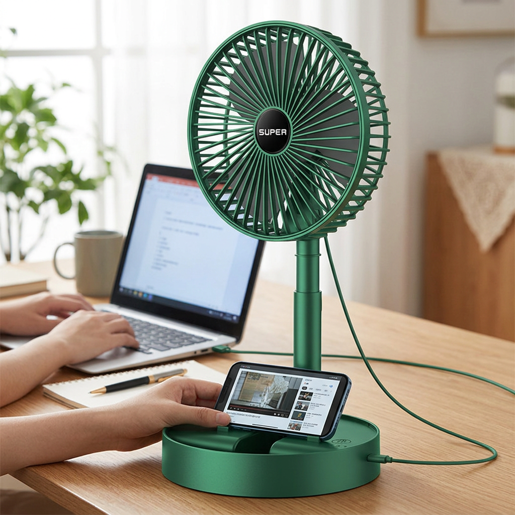 Custom Logo Folding USB Phone Holder Fan