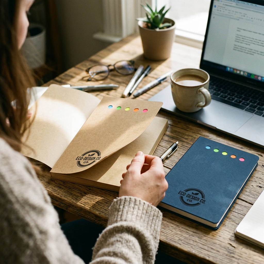 Custom Logo Kraft Post-it Note Combo Notebook