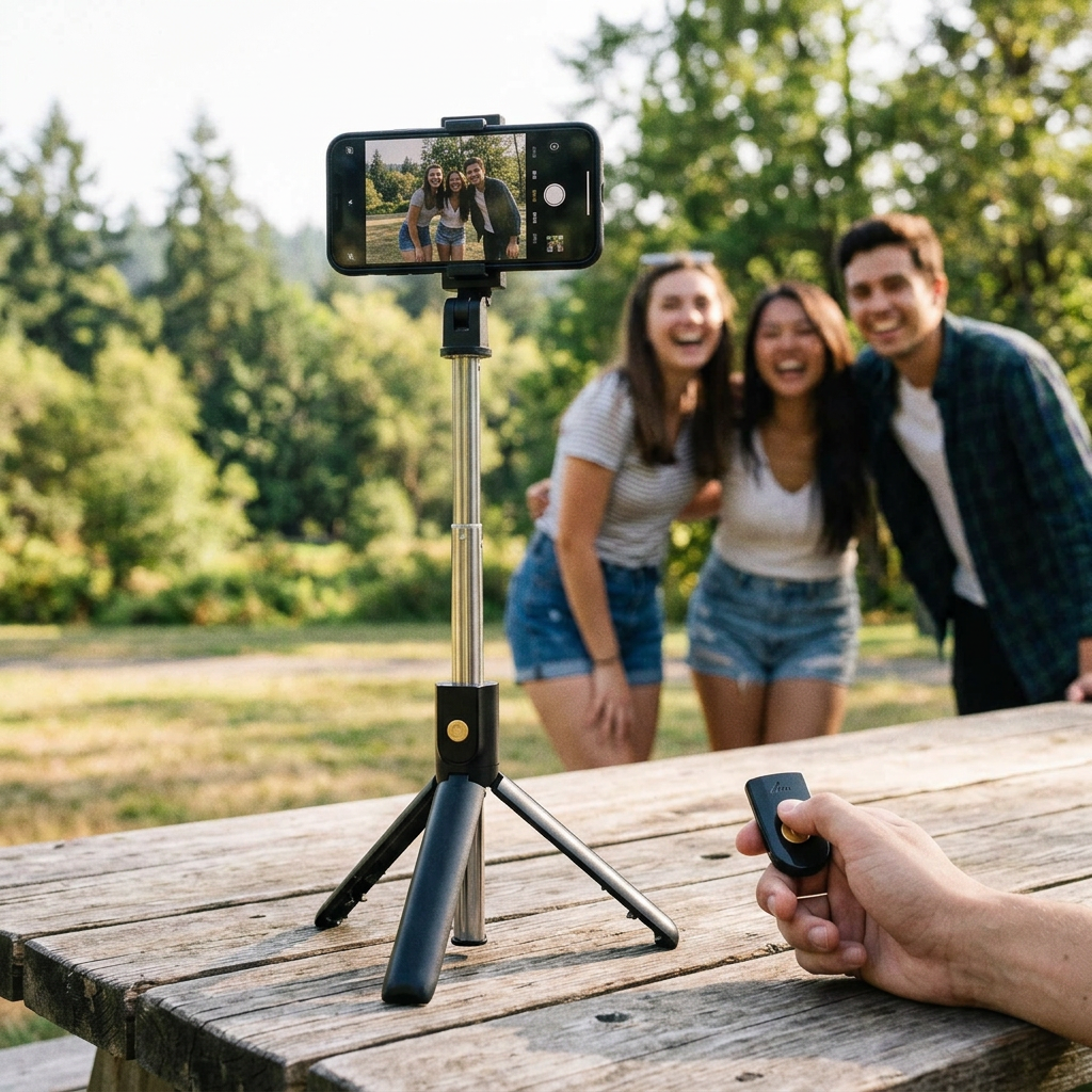 Custom Logo Stand Bluetooth Selfie Stick