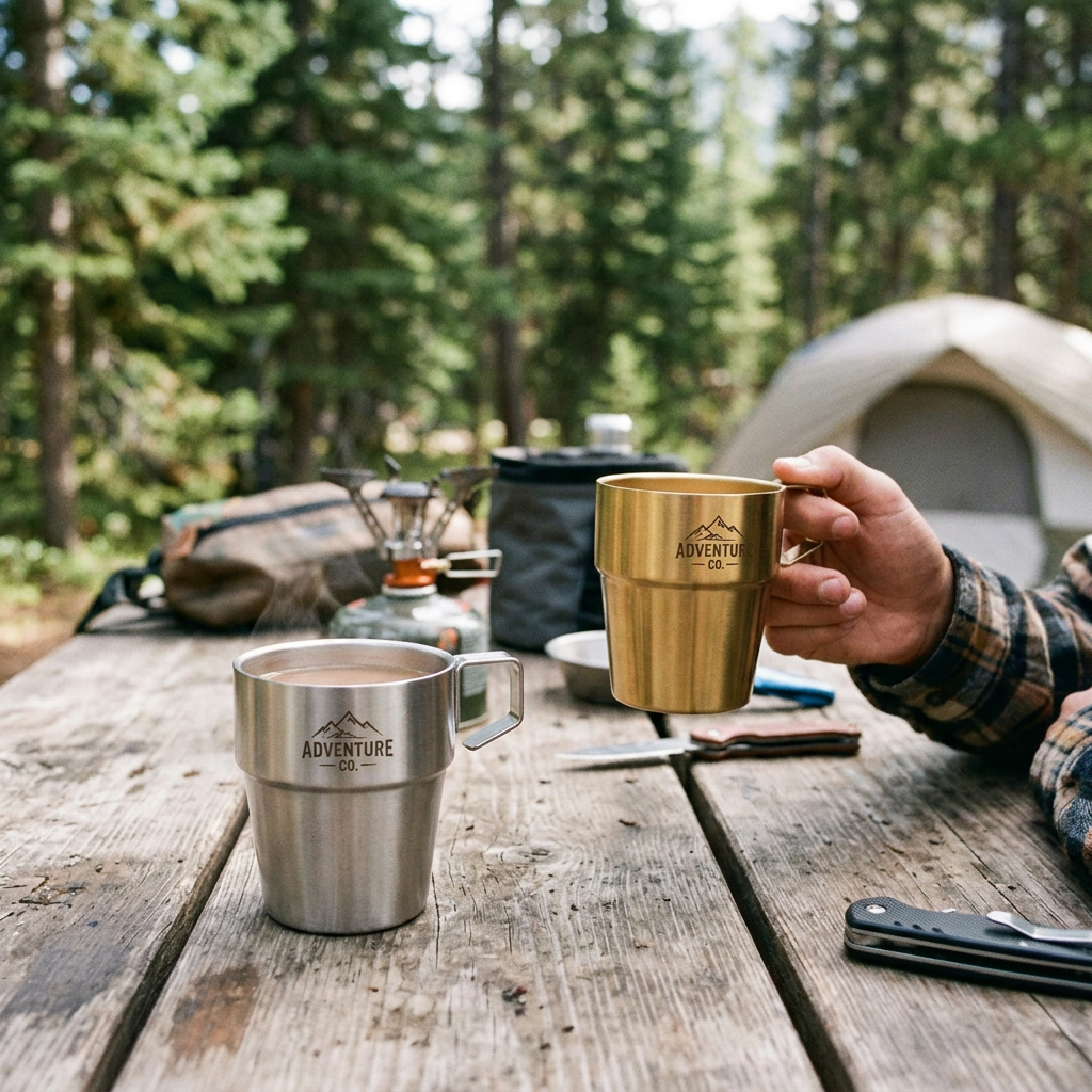 Custom Logo Stainless Steel Camping Stacking Cup
